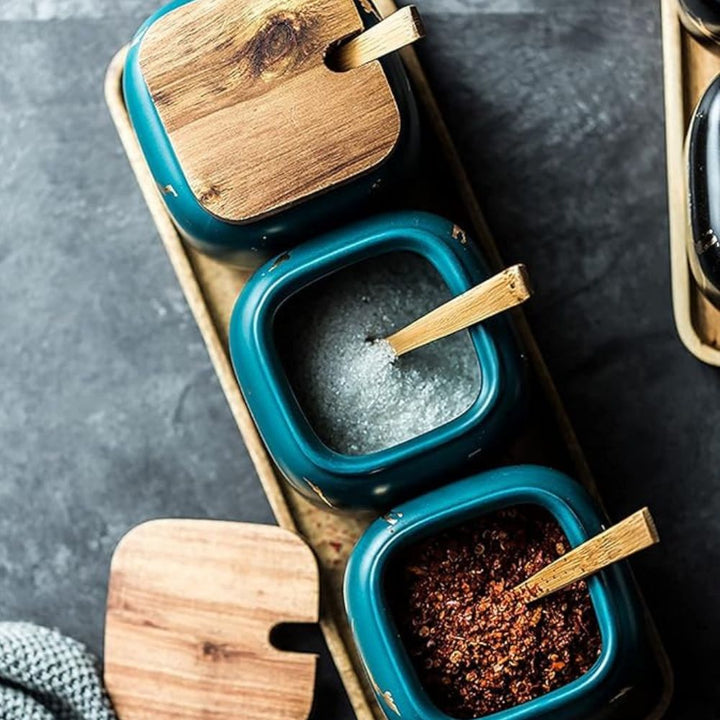 Lisslune | Royal Vein Porcelain Spice Jar Set