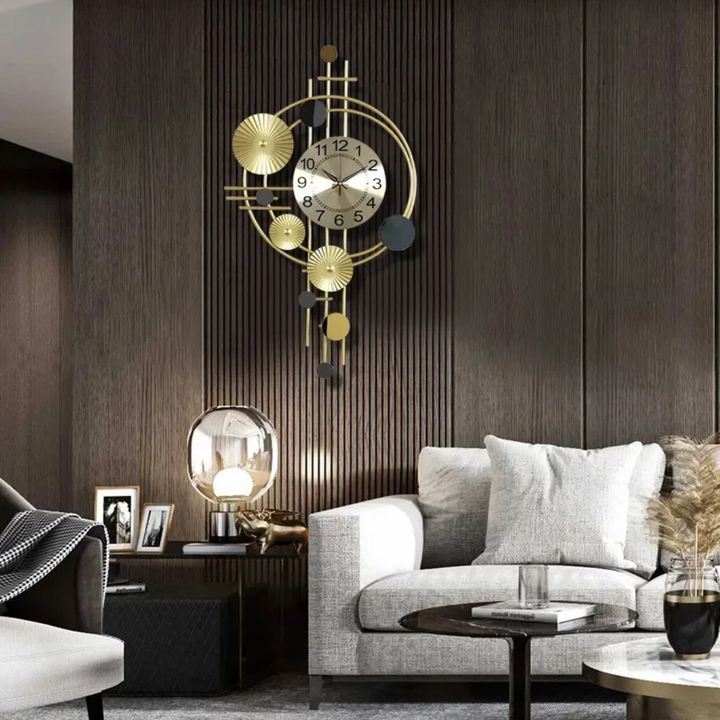 Lisslune | Vornix | Large Modern Wall Clock – Elegant Metal Design for Living Room or Office