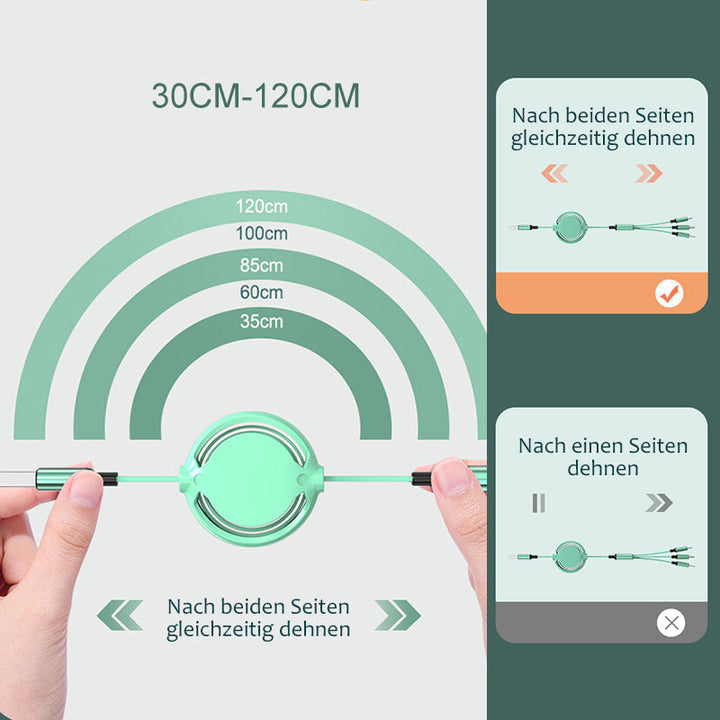 Lisslune | 3 in 1 telescopic charging cable