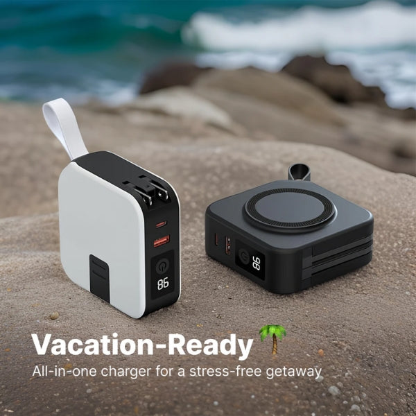 Lisslune | 5-in-1 Wall Charger with Wireless Charging Pad and Power Bank - All-in-One Charging Solution