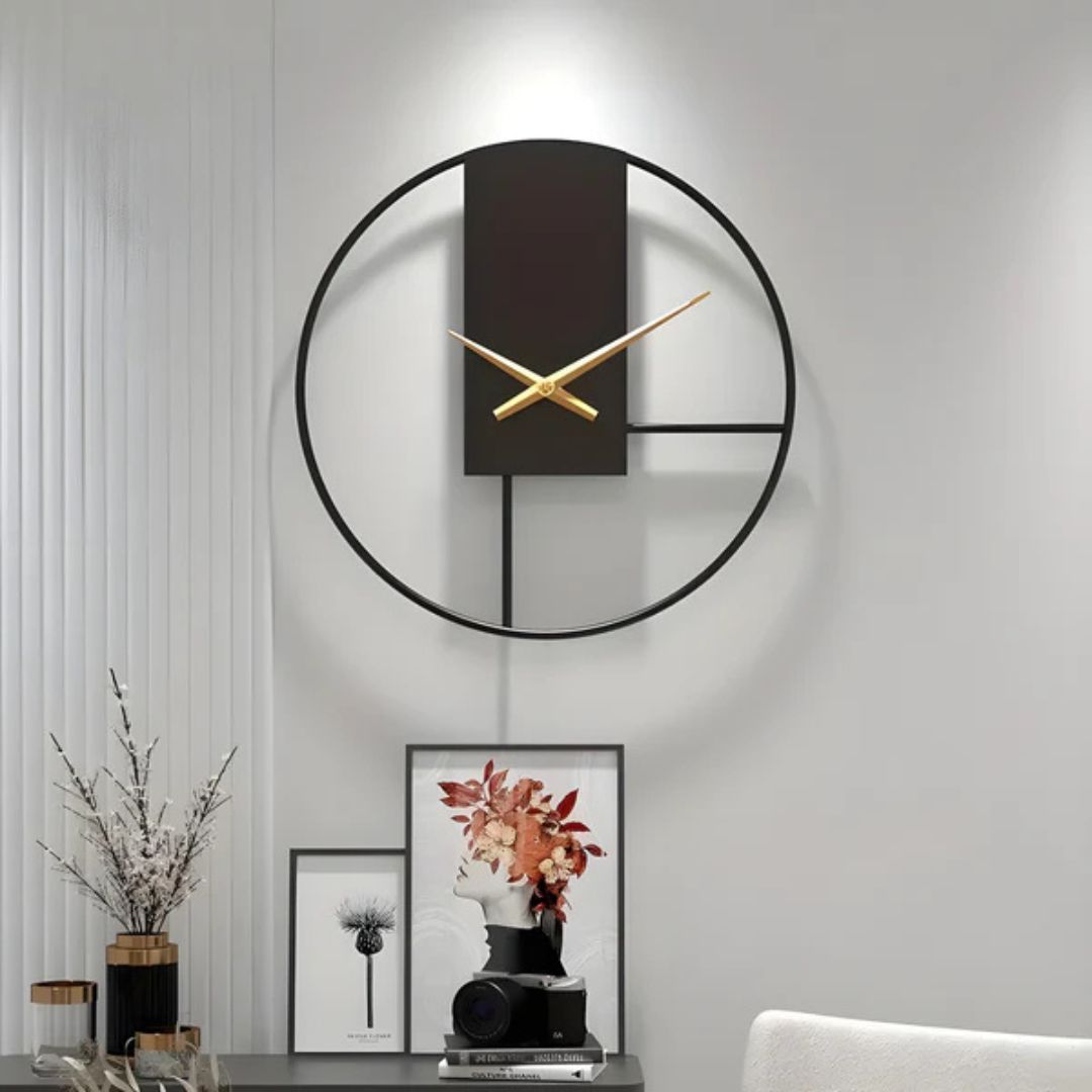 Lisslune | Aurum | Minimalist Silent Wall Clock – Stylish Large Decorative Timepiece
