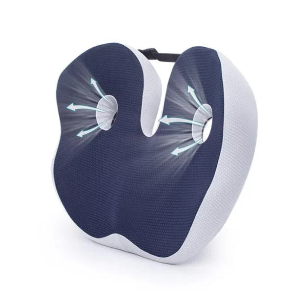 Lisslune | Adjustable Memory Foam Seat Cushion for Sit Bone Relief | Ergonomic Design for Office Chair and Car Use