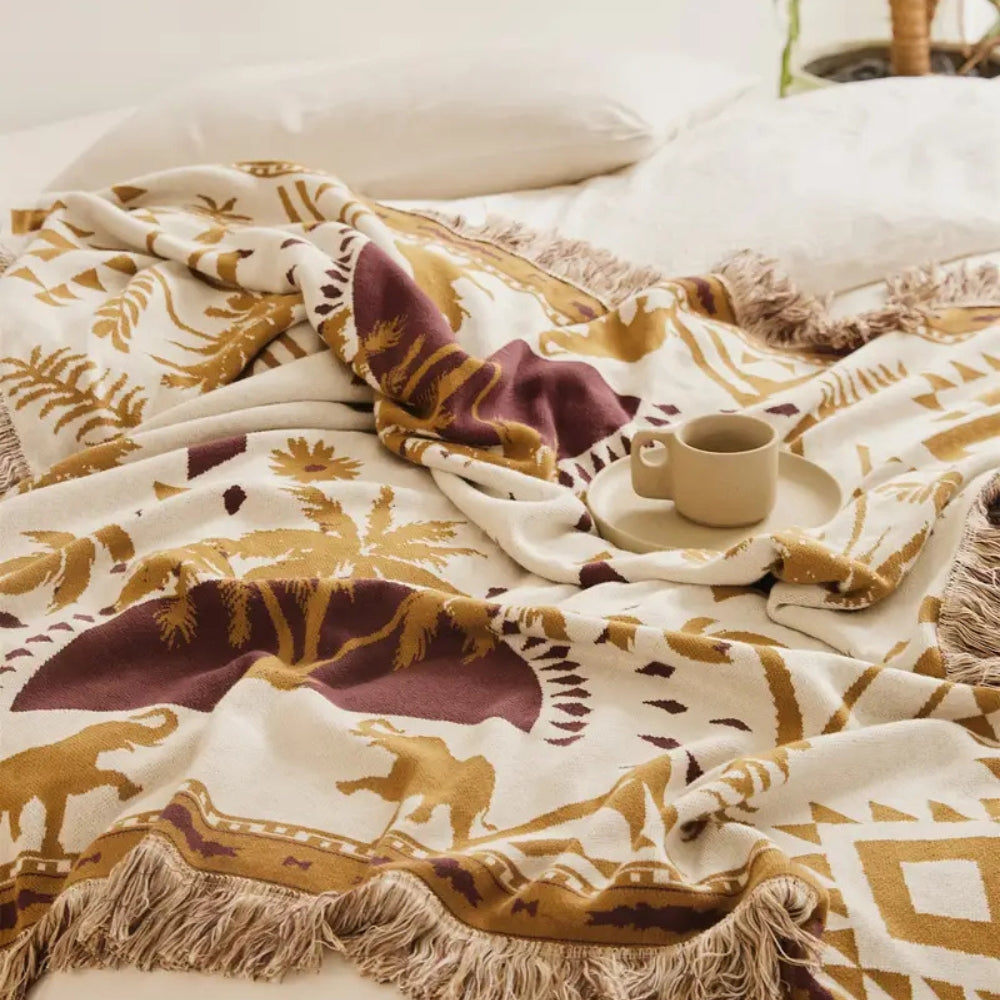 Lisslune | Azura Boho Geometric Knit Blanket