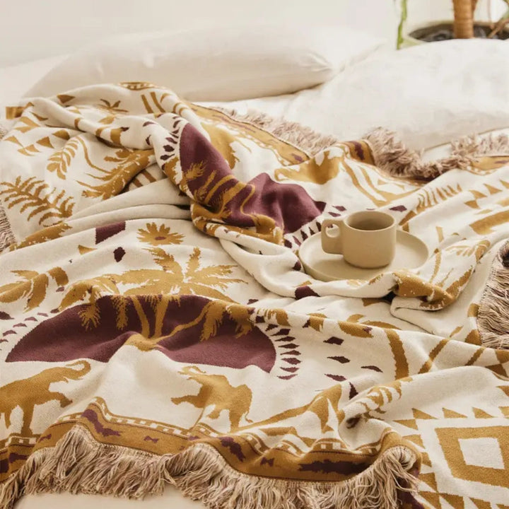 Lisslune | Azura Boho Geometric Knit Blanket