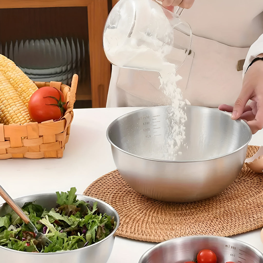Lisslune | 3pcs Stainless Steel Mixing Bowl Set
