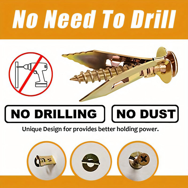 Lisslune | Drywall expansion anchor + high-strength zinc screw kit (pack of 100)