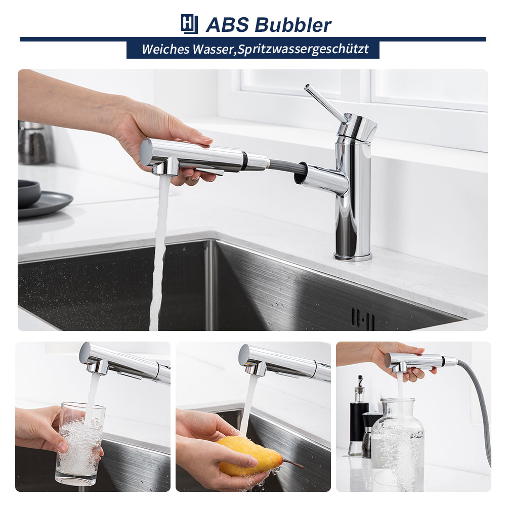 Lisslune | 120 ° swivel extendable mixer tap sink faucet brass for kitchen sinks