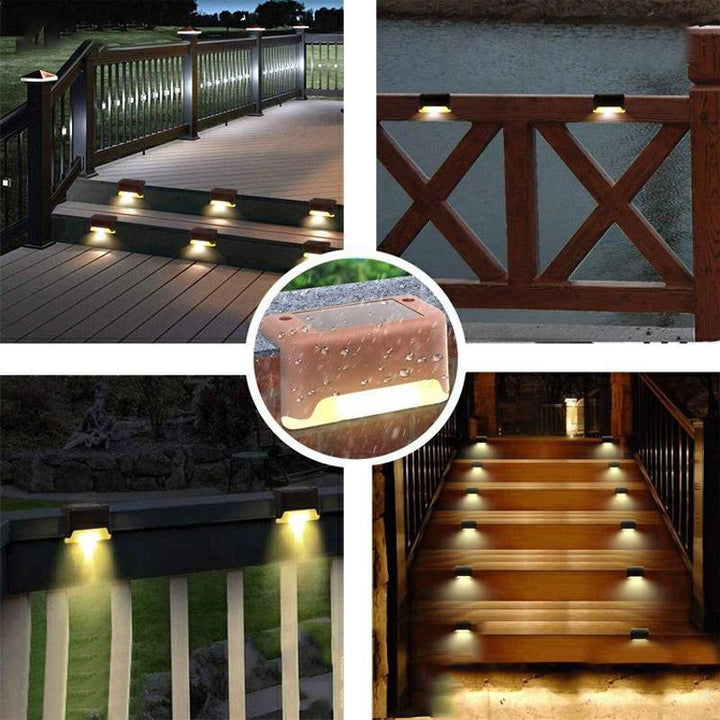 Lisslune | Waterproof Stair Solar Lights for Outdoors (4 pieces)