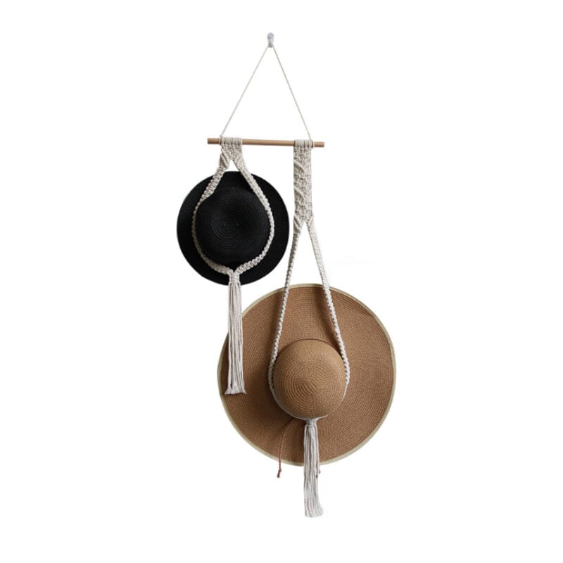 Lisslune | Handmade Linen Decorative Boho Hat Rack For Wall Hanging