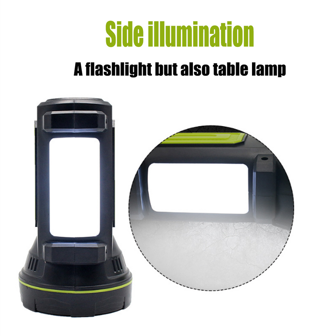 Lisslune | LED flashlight with side spotlight – Portable work light for camping and emergencies