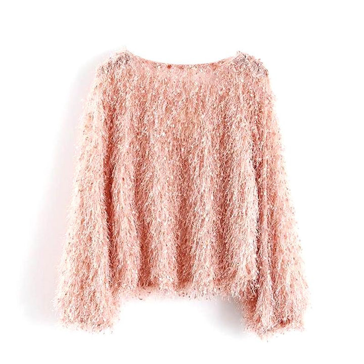 Lisslune | Round Neck Plush Sweater