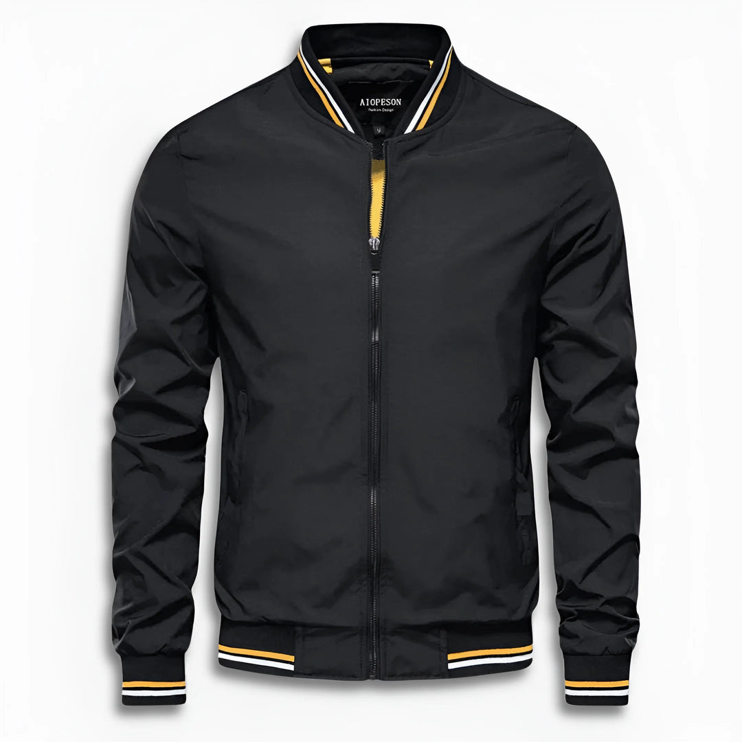 Men's Casual Transition Jacket with Water-Repellent Surface & Stand-Up Collar Lisslune