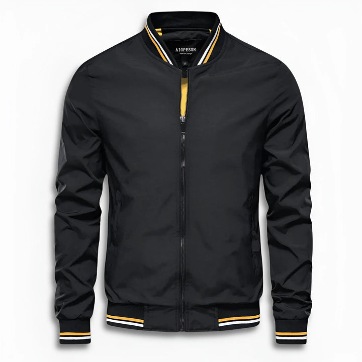 Men's Casual Transition Jacket with Water-Repellent Surface & Stand-Up Collar Lisslune