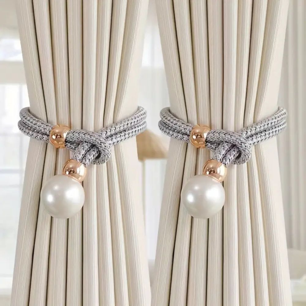 Lisslune | Lustrous Pearl Curtain Tie Back | 2 Pcs Set