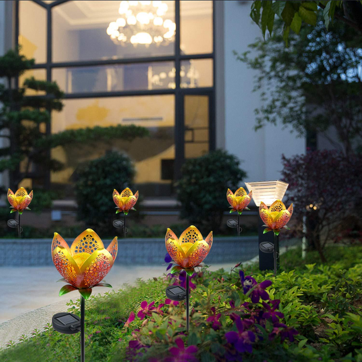 Lisslune | Solar Garden Light Lotus Flower – Decorative LED Outdoor Lighting for Garden and Yard