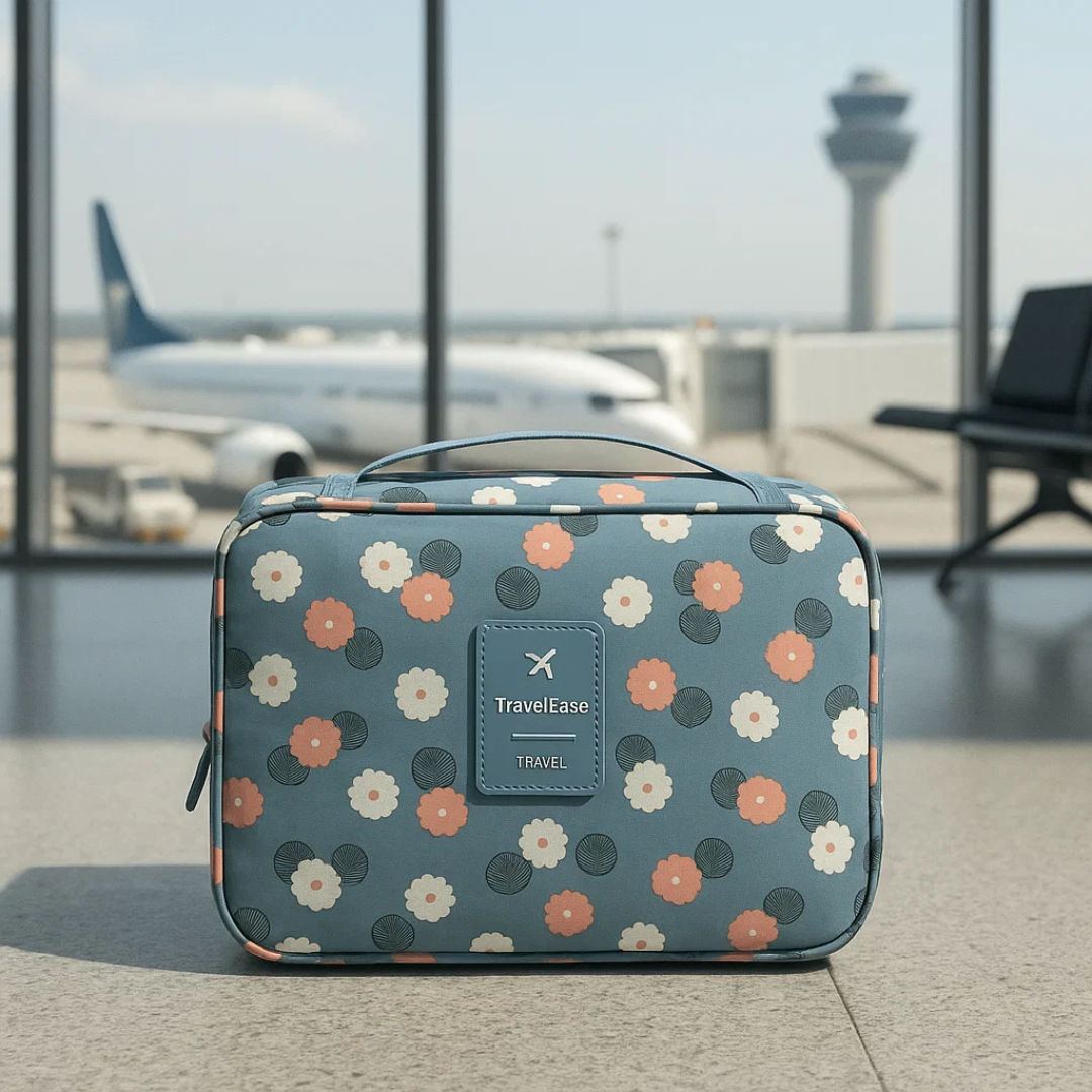 Lisslune | TravelEase – Water-repellent Cosmetic Bag with Hook and Compartments | Travel Toiletry Bag