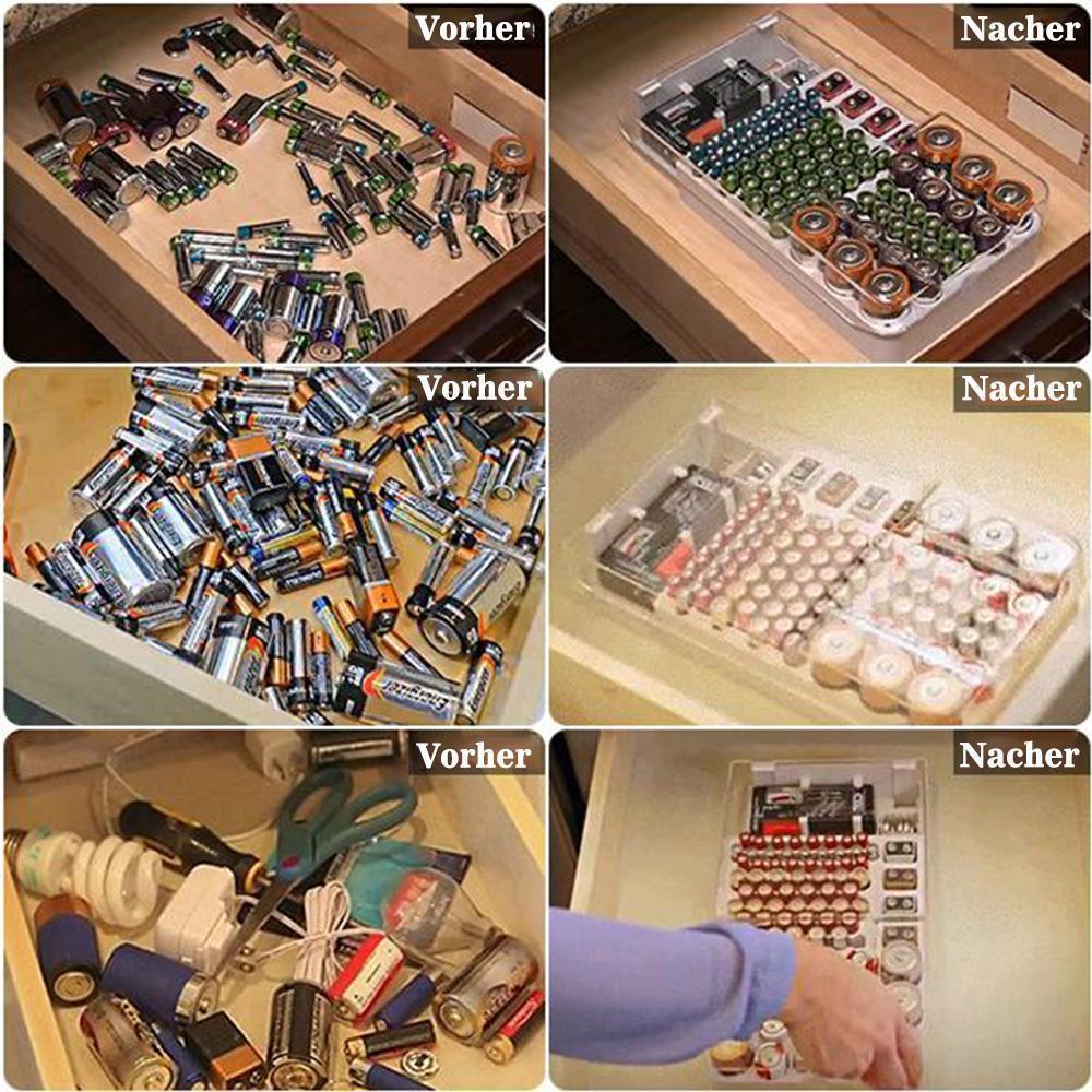Lisslune | Battery storage box with universal battery tester