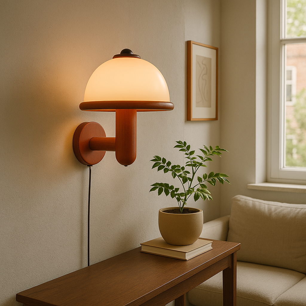 Lisslune | NordShroom | Wooden Wall Lamp in Scandinavian Mushroom Style