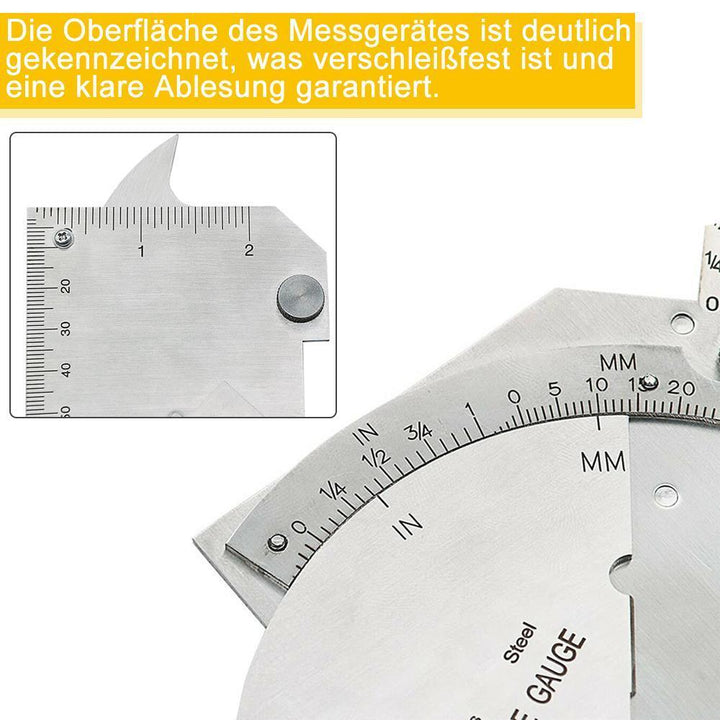 Lisslune | Welding Inspection Ruler, Welding Gauge with Curved Disc
