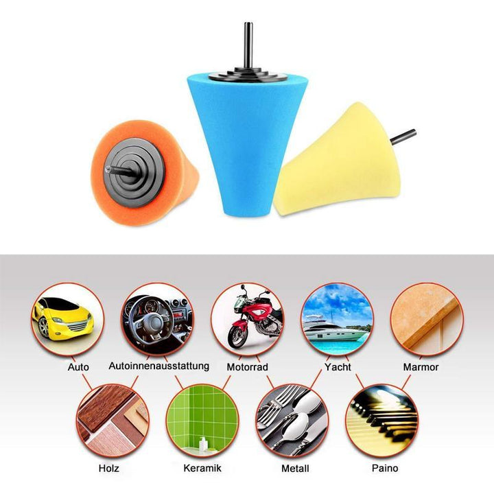 Lisslune | Car Wheel Hub Polishing Polishing Shaft Polishing Sponge Cone Metal Foam Pad