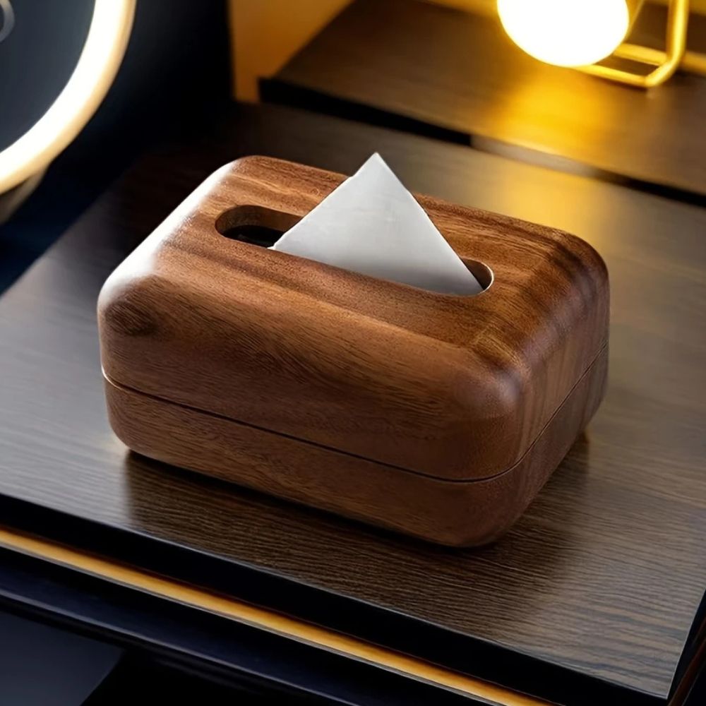 Lisslune | Earthtone Wooden Tissue Holder
