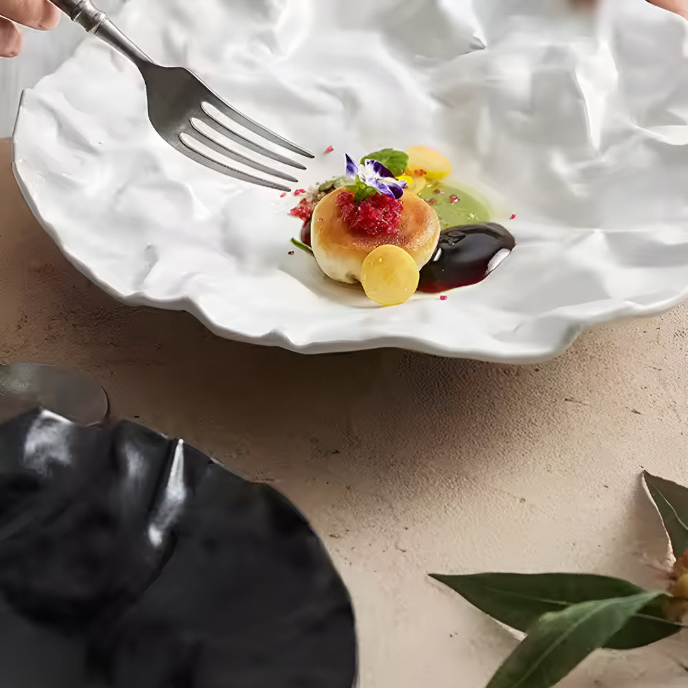Lisslune | Artisan Wrinkled Paper Ceramic Plate