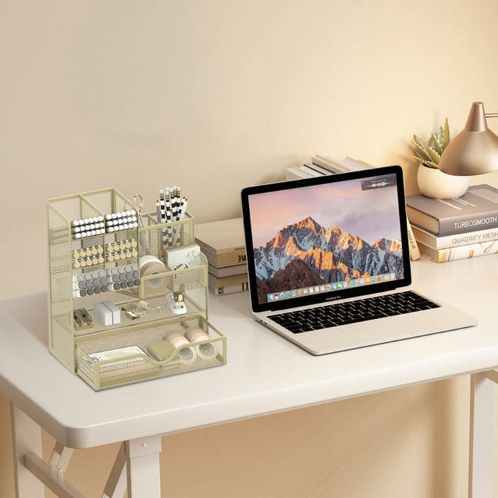 Lisslune | Metal Desk Organizer with Compartments for Office Supplies