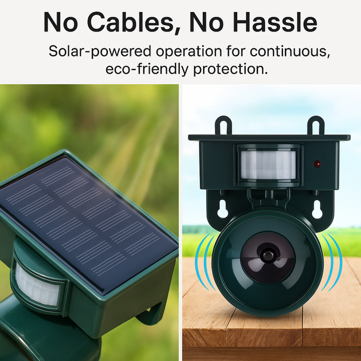 Lisslune | Motion Sensor Bird Deterrent for Crows: Ideal Pigeon Repeller with Sound Scarer