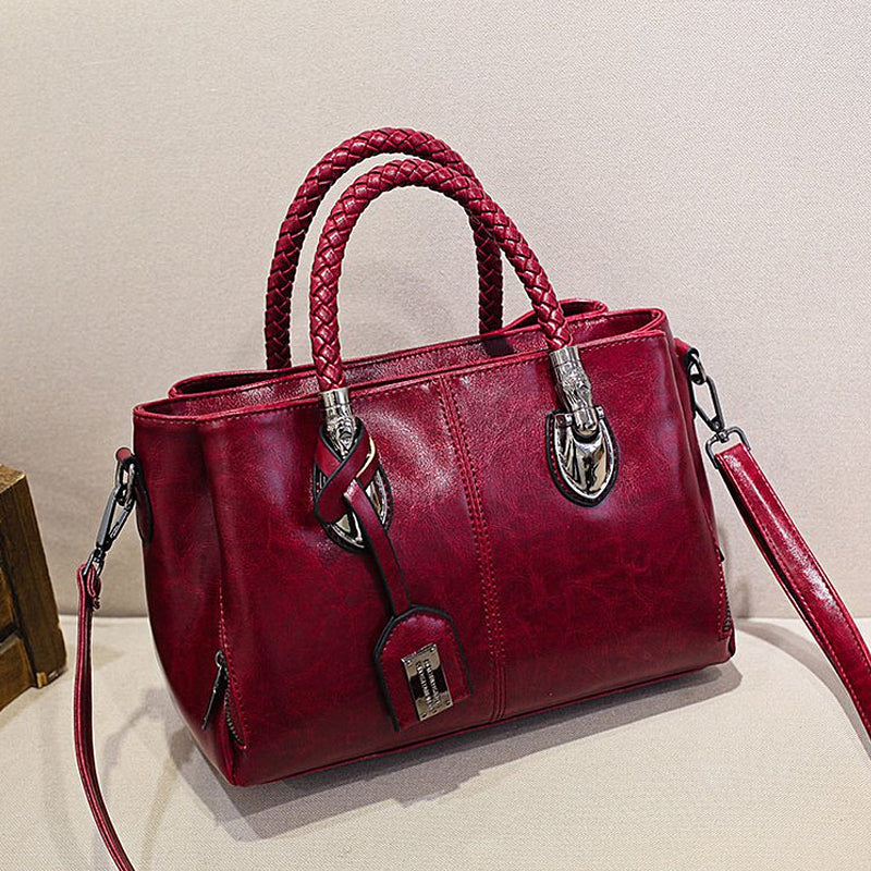 Lisslune | New handbags made of oil wax leather Boston, large tote bag made of soft leather
