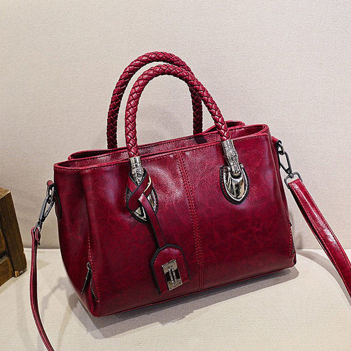 Lisslune | New handbags made of oil wax leather Boston, large tote bag made of soft leather