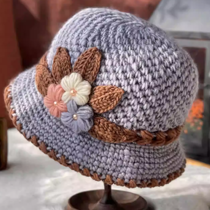 Lisslune | French Thick Women's Flower Knit Wool Hat