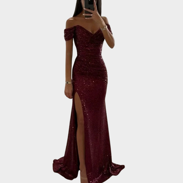 Lisslune | Women's Long Elegant Evening Dress with Slit for Women