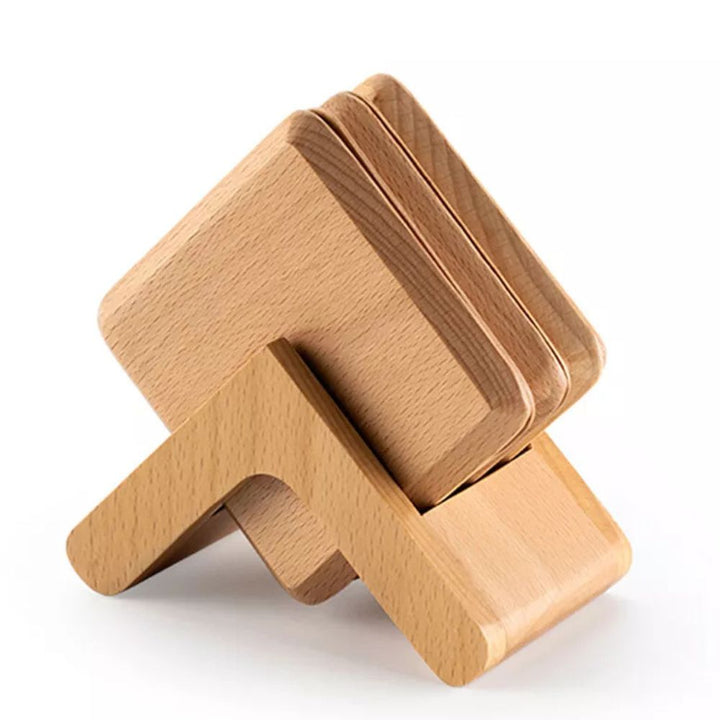 Lisslune | Sleek Stack Wooden Coaster Set | 6pcs