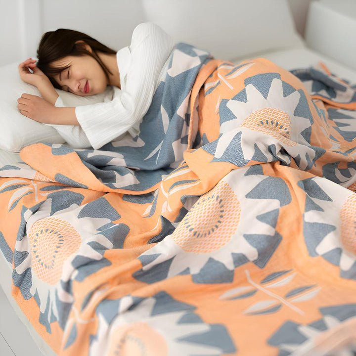 Lisslune | Windmill Flower Patterns Cotton Blanket