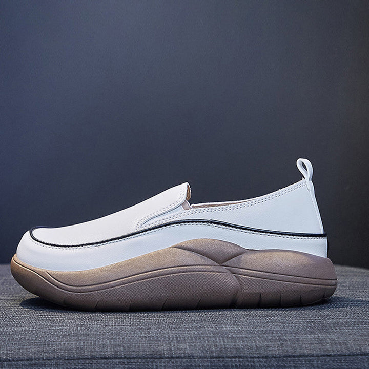 Lisslune | Thick Sole Low Cut Leather Shoes