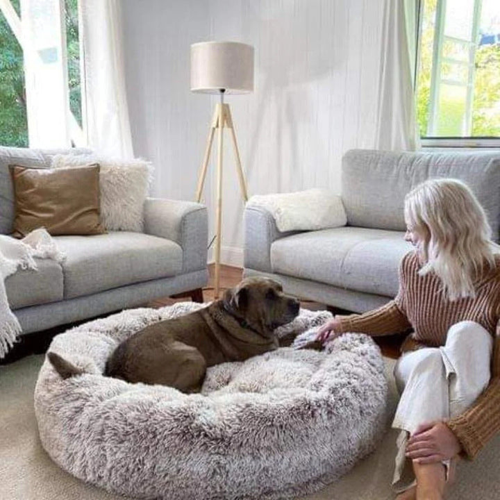 Lisslune | Long Plush Donut Pet Bed with Washable Cover and Non-Slip Base