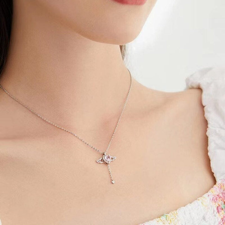 Lisslune | Pink Angel Wings Necklace