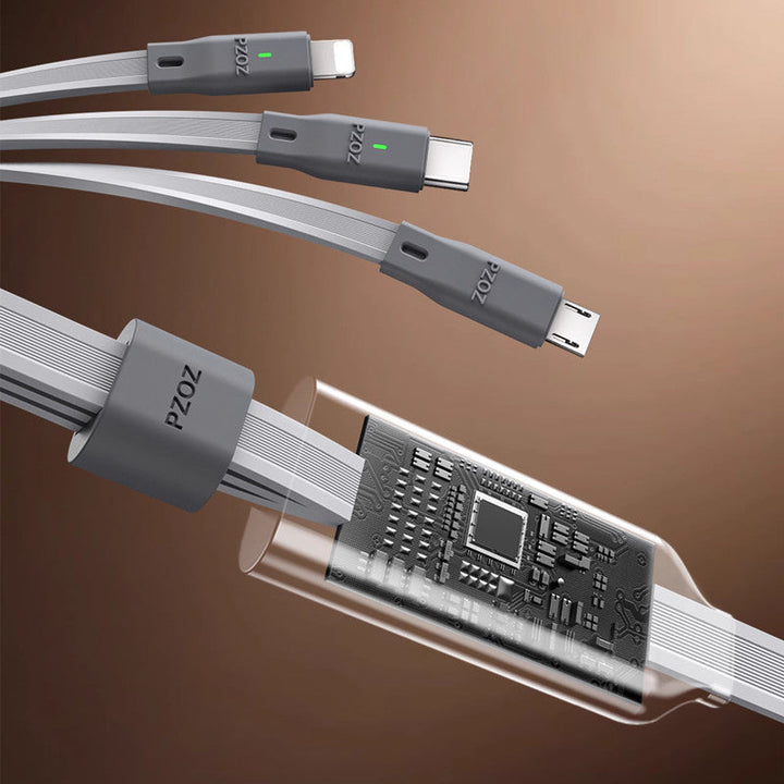 Lisslune | 3-in-1 Data Cable - 100W Multi-Functional Charging and Data Cable