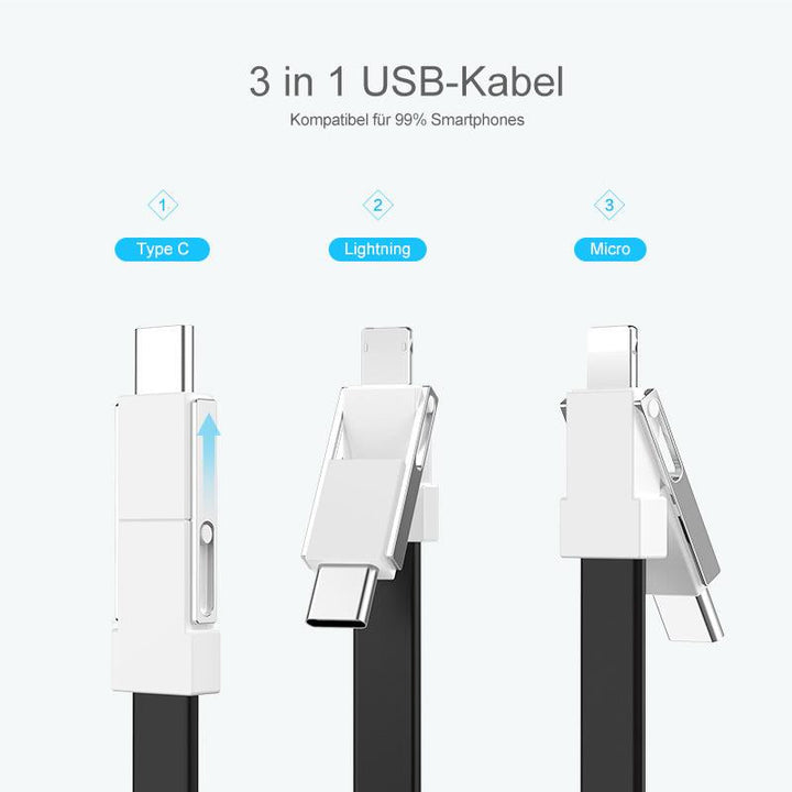 Lisslune | 3-in-1 Keychain Charging Cable