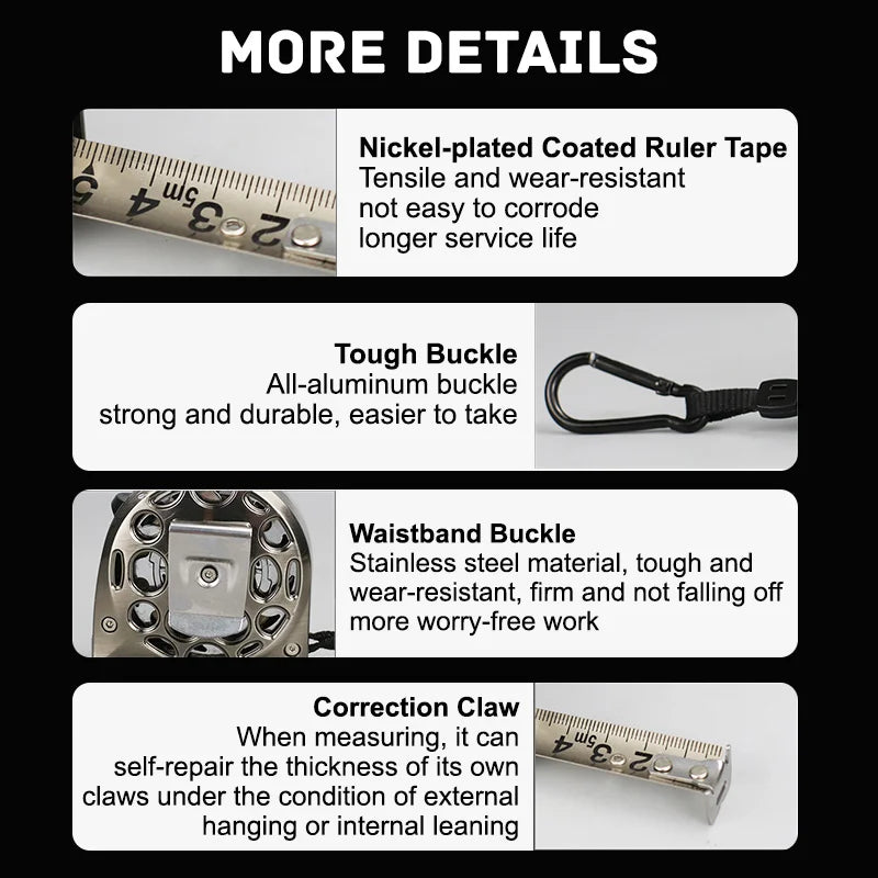 Lisslune | Stainless Steel Corrosion Protection Telescopic Measuring Tape