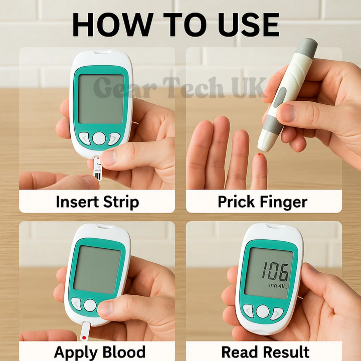 Lisslune | Multifunctional Analyzer Home Cholesterol Test Kit with Lancets Uric Acid Meter Glucose Meter