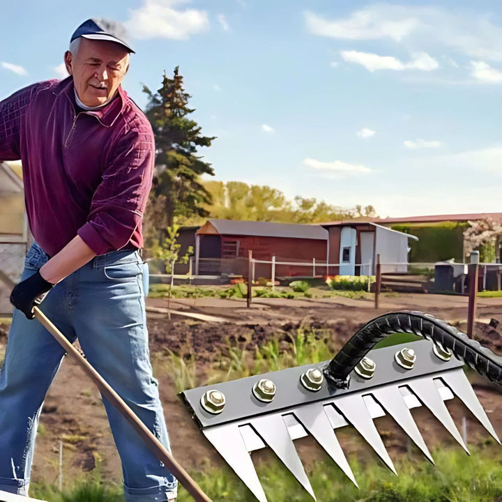 Lisslune | Weeding Rake | Ultra-Durable Steel Teeth & Ergonomic Handle for Effortless Garden Maintenance