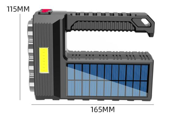 Lisslune | Solar LED Flashlight – Waterproof, powerful handheld spotlight with lithium battery