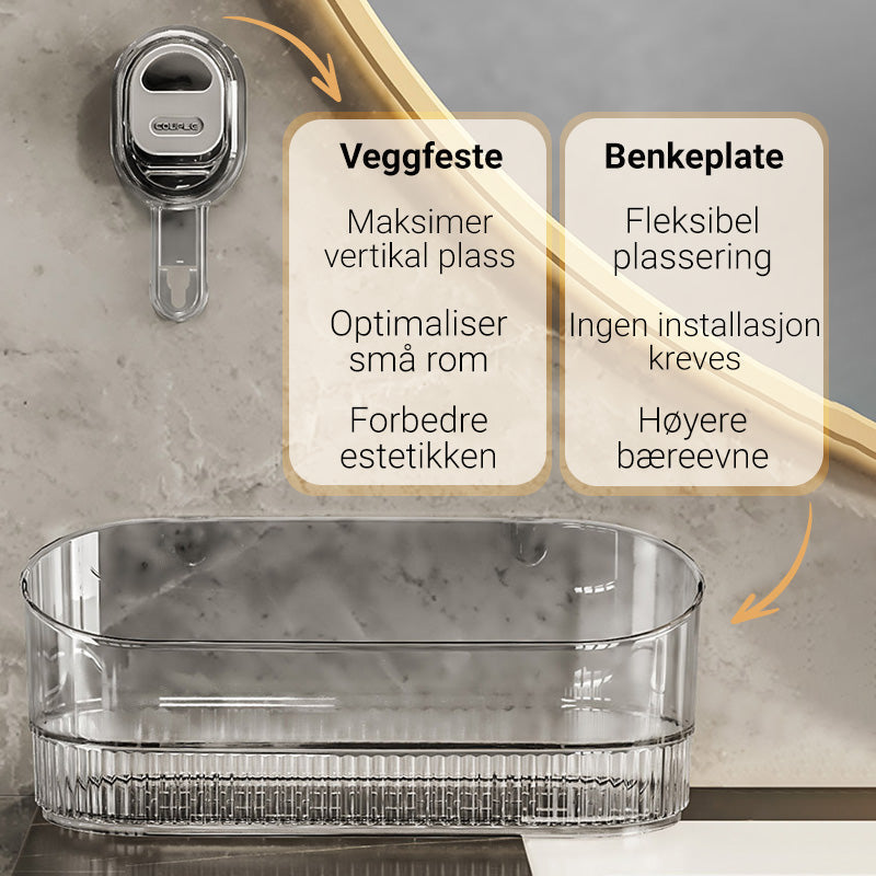 Lisslune | Storage rack with suction cup and drainage hole