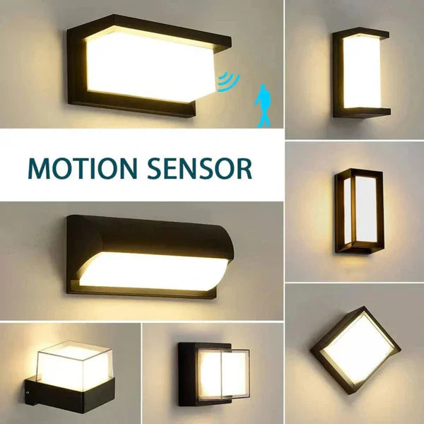 Lisslune | Outdoor Wall Light | Waterproof LED Lantern with PIR Motion Sensor | Ideal for Patios, Porches & Walkways