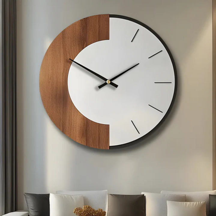 Lisslune | Oud – Large Wooden Wall Clock | Silent Modern Home Décor