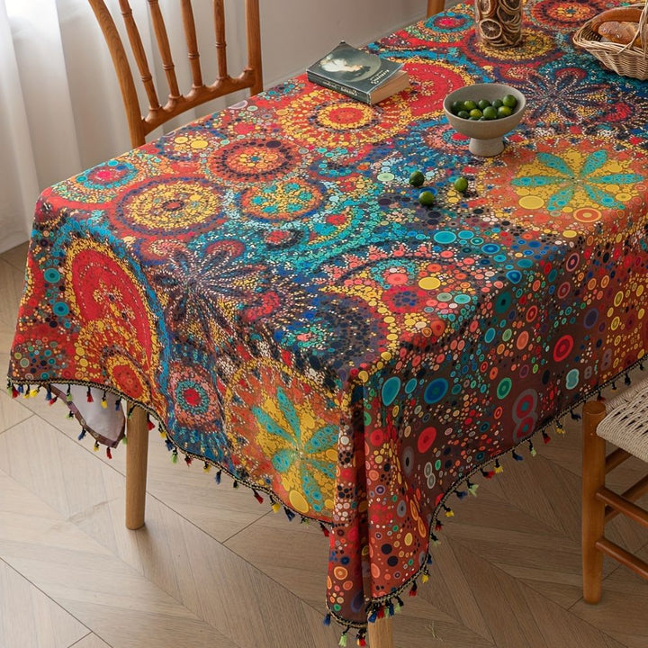 Lisslune | Hypno Bloom Tassel Tablecloth