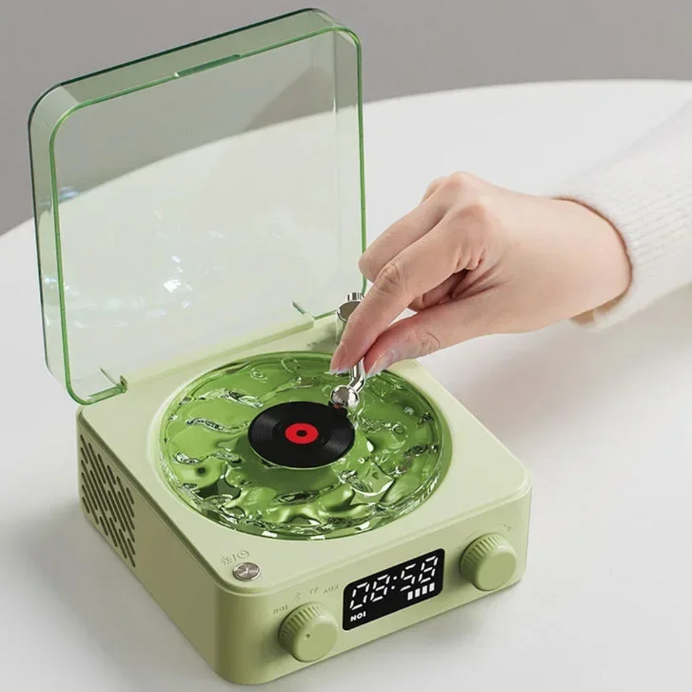 Lisslune | VintageVibe Soundbox - Retro Vinyl Speaker with Rotating Turntable