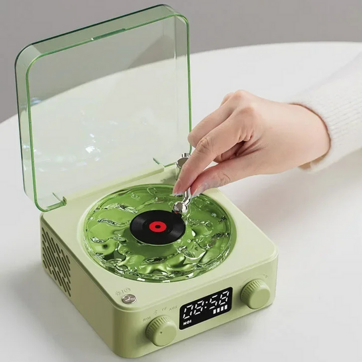 Lisslune | VintageVibe Soundbox - Retro Vinyl Speaker with Rotating Turntable