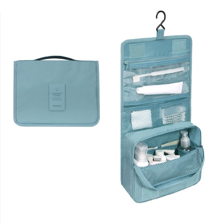 Lisslune | TravelEase – Water-repellent Cosmetic Bag with Hook and Compartments | Travel Toiletry Bag